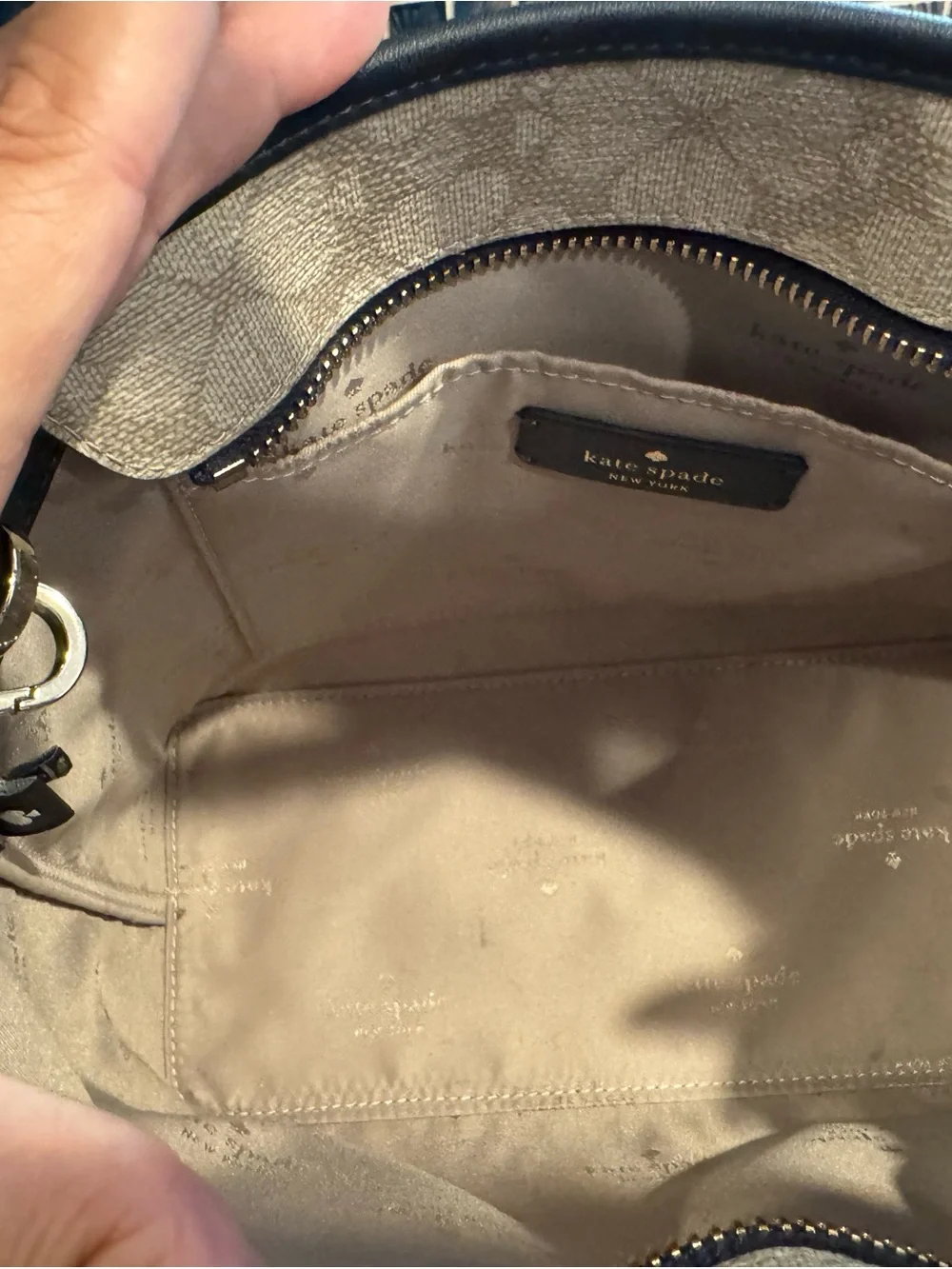 kate spade Cream Floral Satchel with Blue and Green Accents